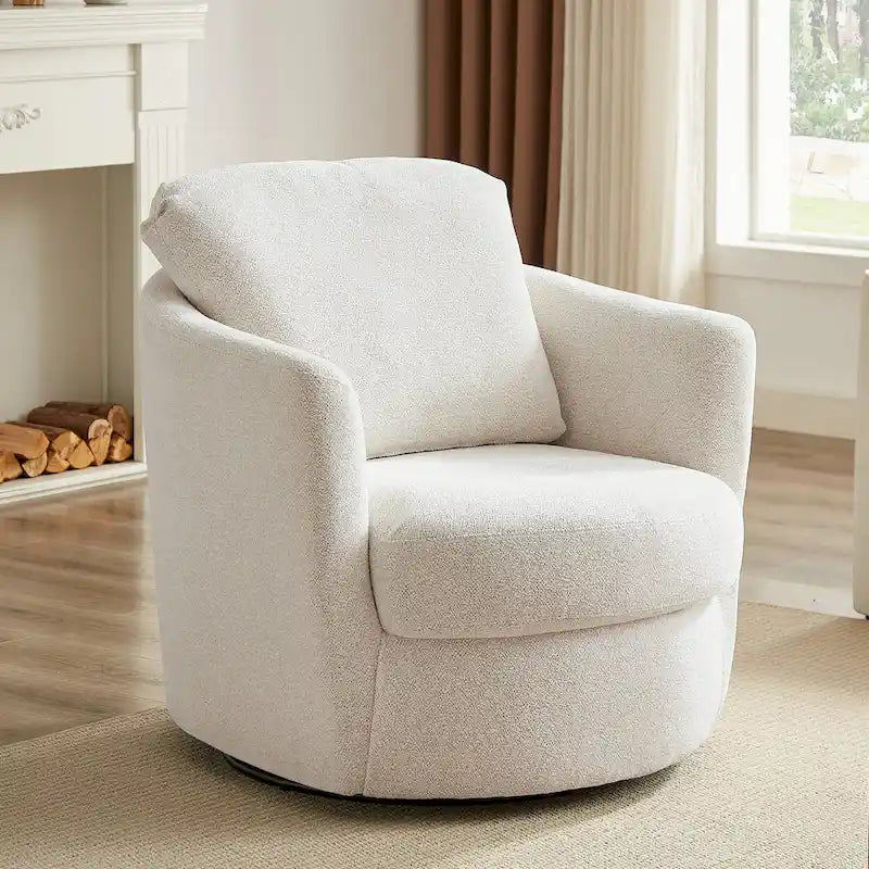 Fauteuil d'appoint pivotant en velours côtelé moderne et confortable