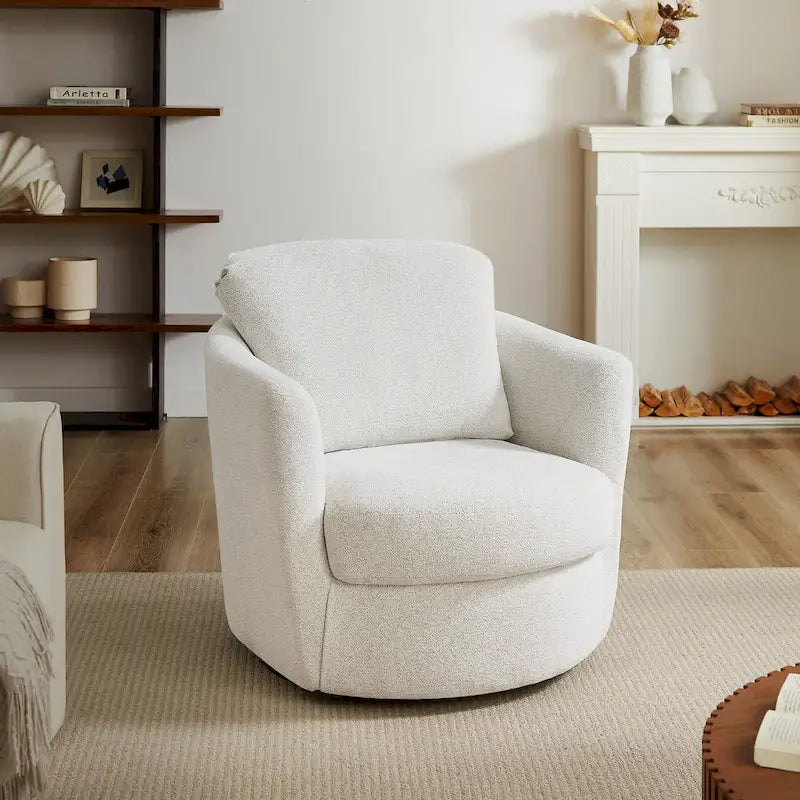 Fauteuil d'appoint pivotant en velours côtelé moderne et confortable