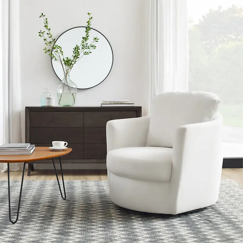 Fauteuil d'appoint pivotant en velours côtelé moderne et confortable