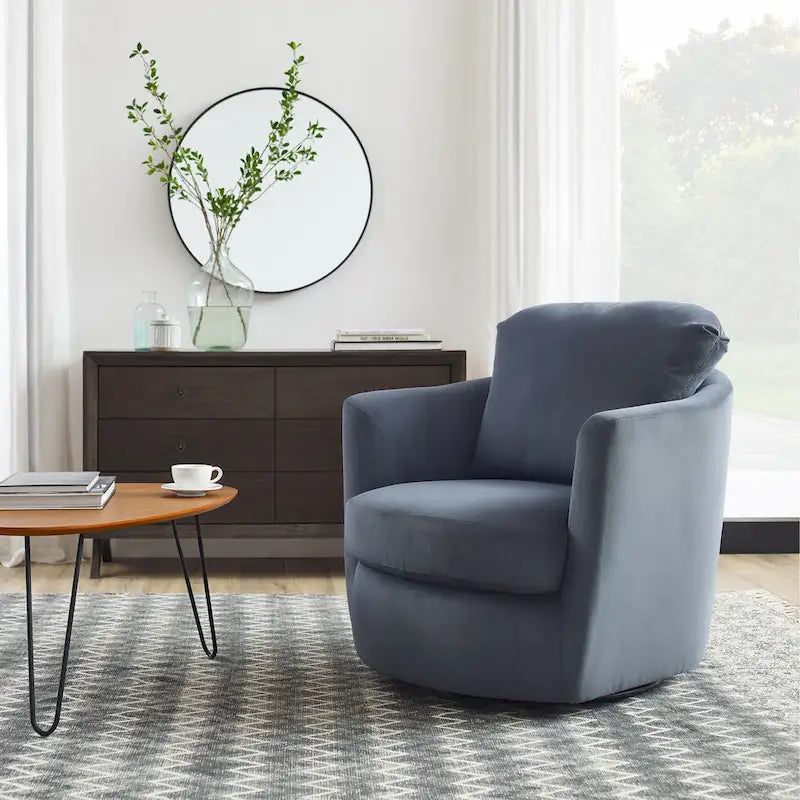 Fauteuil d'appoint pivotant en velours côtelé moderne et confortable