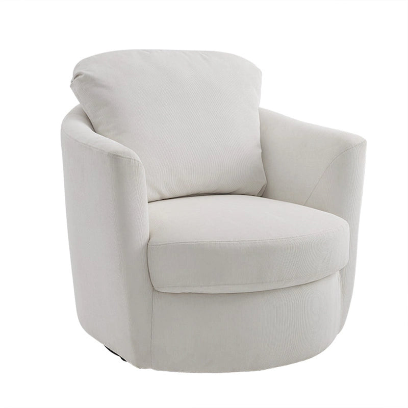 Fauteuil d'appoint pivotant en velours côtelé moderne et confortable
