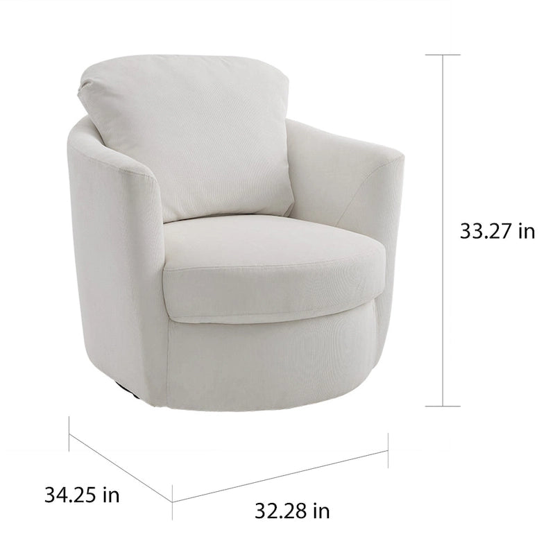Fauteuil d'appoint pivotant en velours côtelé moderne et confortable