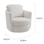 Fauteuil d'appoint pivotant en velours côtelé moderne et confortable