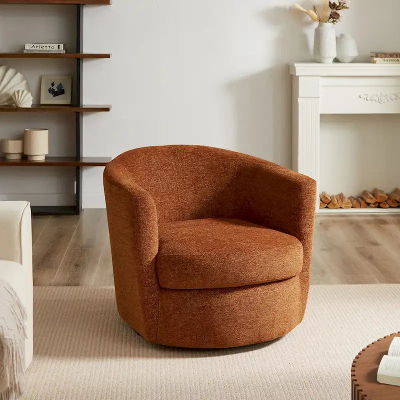 Fauteuil d'appoint pivotant en velours côtelé moderne et confortable