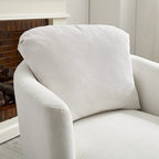 Fauteuil d'appoint pivotant en velours côtelé moderne et confortable