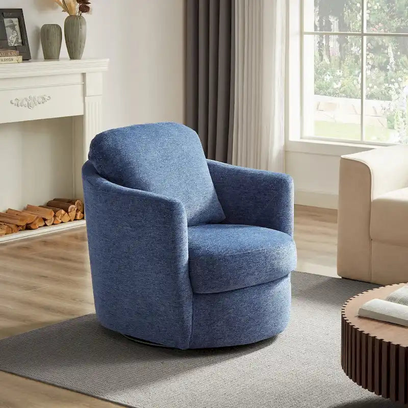 Fauteuil d'appoint pivotant en velours côtelé moderne et confortable