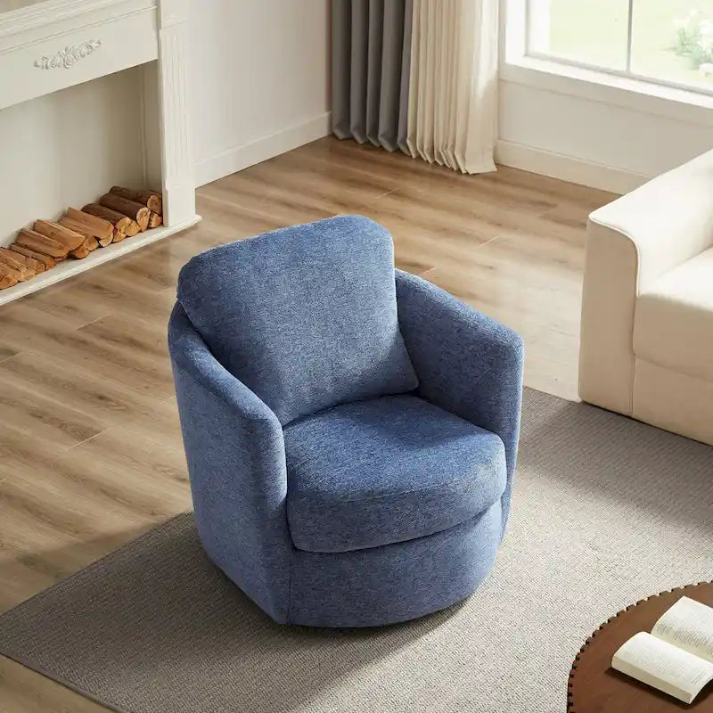 Fauteuil d'appoint pivotant en velours côtelé moderne et confortable