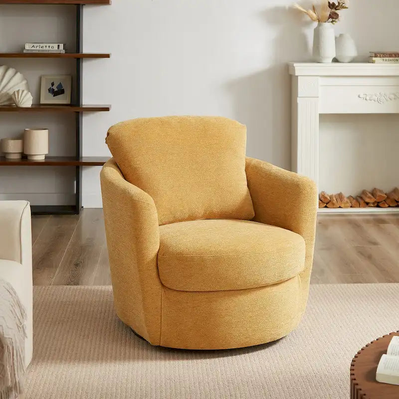 Fauteuil d'appoint pivotant en velours côtelé moderne et confortable