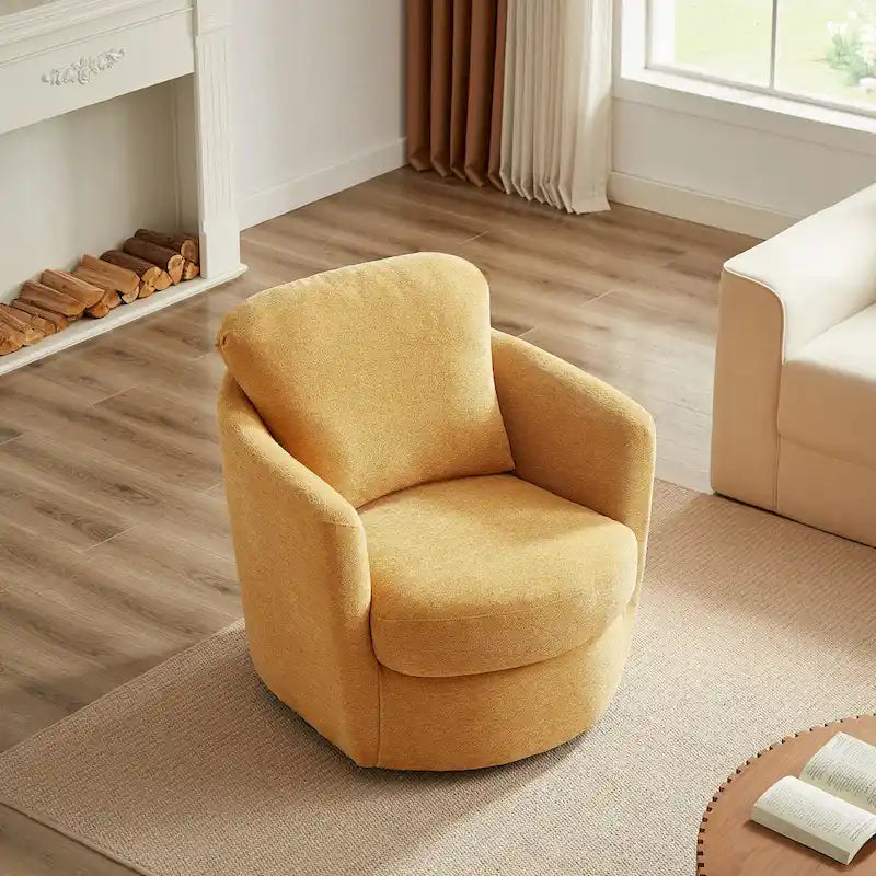 Fauteuil d'appoint pivotant en velours côtelé moderne et confortable
