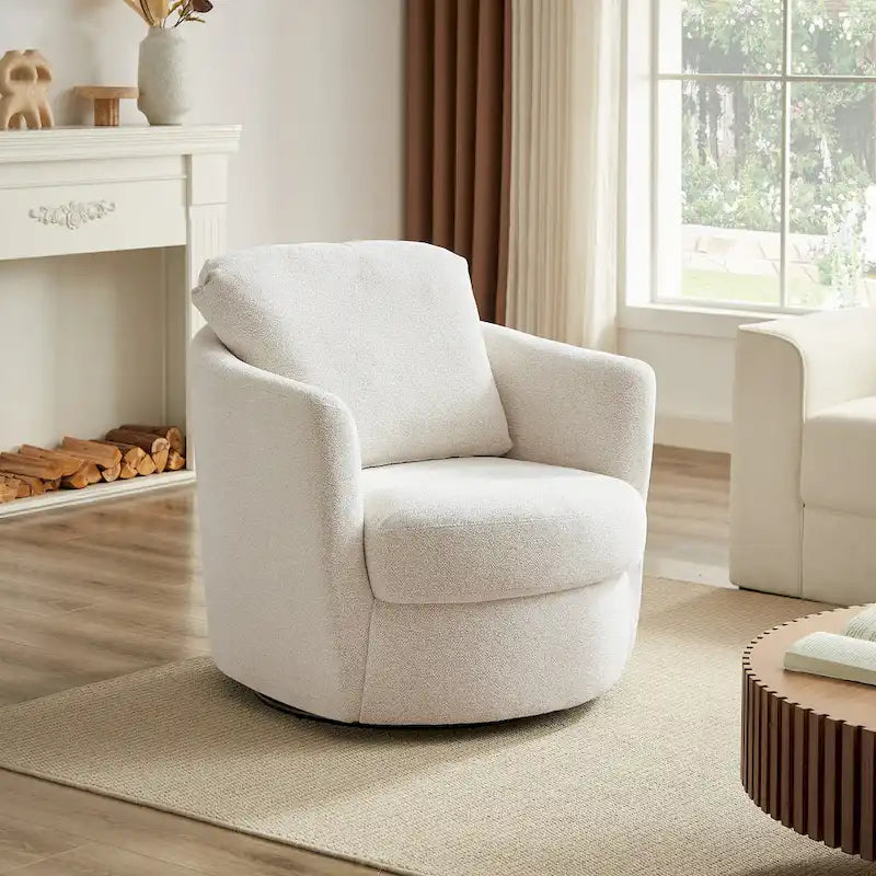 Fauteuil d'appoint pivotant en velours côtelé moderne et confortable