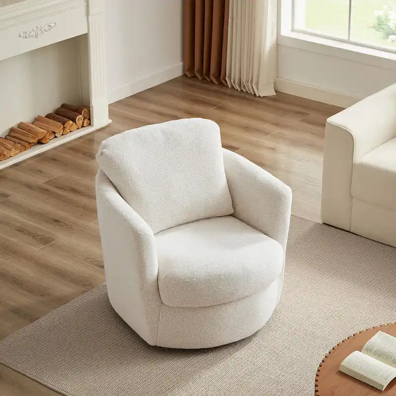 Fauteuil d'appoint pivotant en velours côtelé moderne et confortable