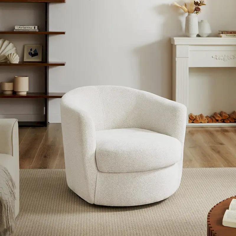 Fauteuil d'appoint pivotant en velours côtelé moderne et confortable