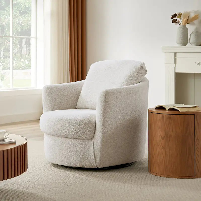 Fauteuil d'appoint pivotant en velours côtelé moderne et confortable