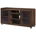 Meuble TV contemporain très grand brun/gris fusil - 70L x 19P x 35H
