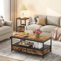 Table basse Mid-Century avec rangement ouvert et placard pour salon
