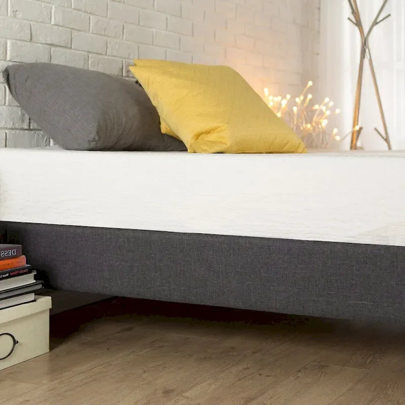 Lit plateforme rembourré gris moderne grand format