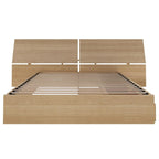 Lit coffre avec tête de lit panoramique, Érable naturel