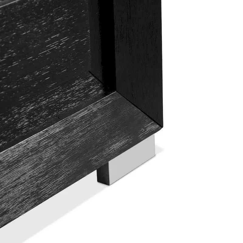 Lit en panneau de bois massif noir moderne avec tête de lit lumineuse à LED