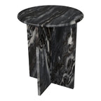 Table d'appoint en marbre naturel contemporain faite à la main en forme de X de 17,75