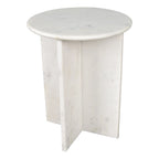 Table d'appoint en marbre naturel contemporain faite à la main en forme de X de 17,75