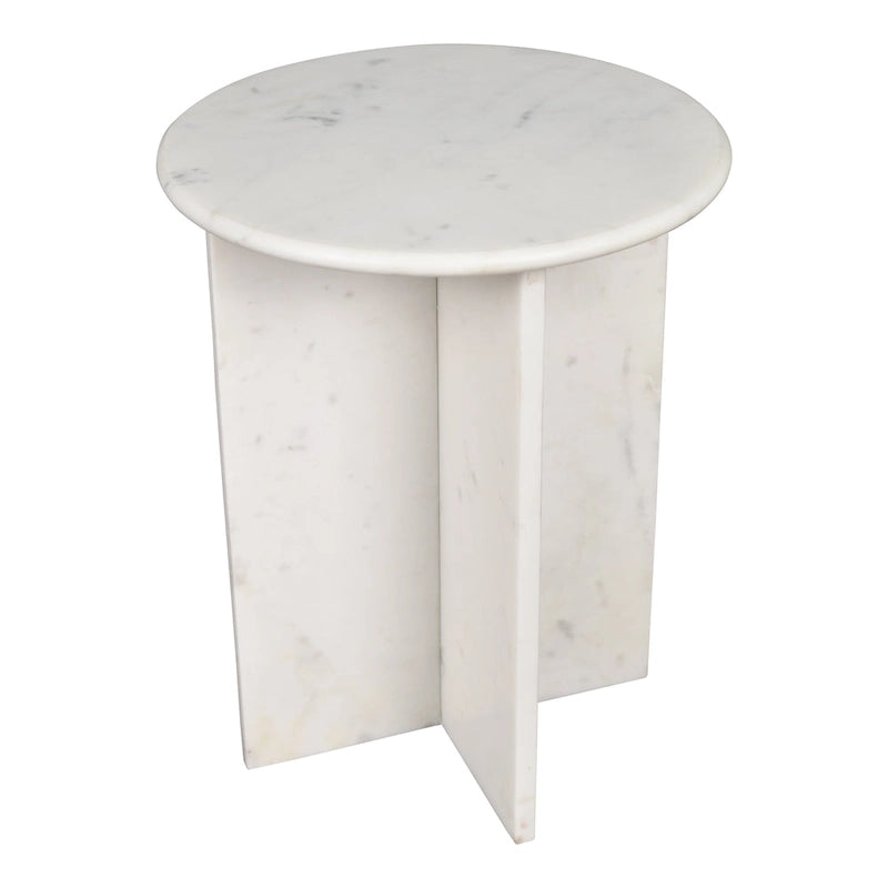 Table d'appoint en marbre naturel contemporain faite à la main en forme de X de 17,75