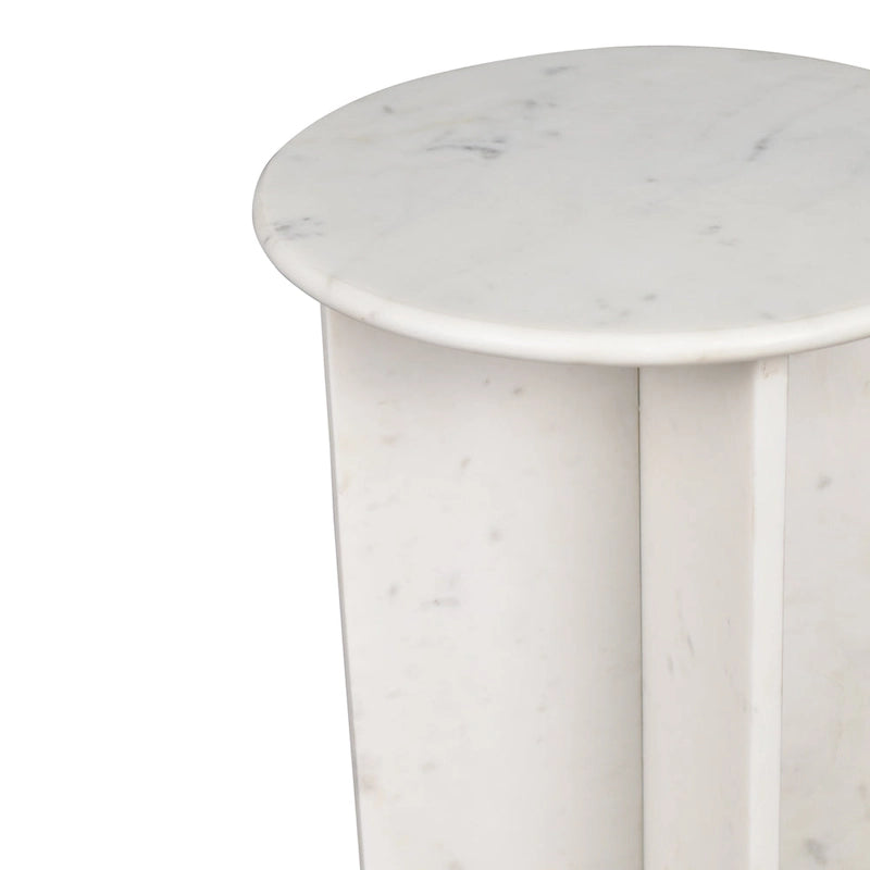Table d'appoint en marbre naturel contemporain faite à la main en forme de X de 17,75