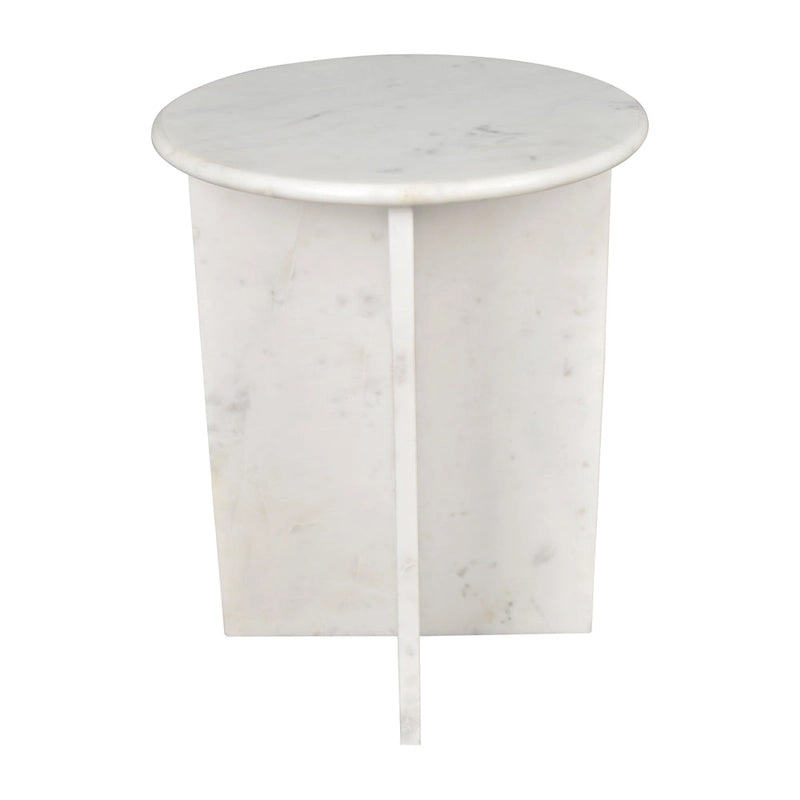 Table d'appoint en marbre naturel contemporain faite à la main en forme de X de 17,75