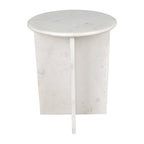 Table d'appoint en marbre naturel contemporain faite à la main en forme de X de 17,75