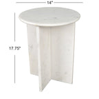 Table d'appoint en marbre naturel contemporain faite à la main en forme de X de 17,75