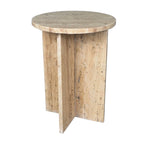 Table d'appoint en marbre naturel contemporain faite à la main en forme de X de 17,75