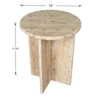 Table d'appoint en marbre naturel contemporain faite à la main en forme de X de 17,75