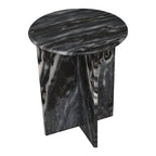 Table d'appoint en marbre naturel contemporain faite à la main en forme de X de 17,75