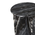 Table d'appoint en marbre naturel contemporain faite à la main en forme de X de 17,75