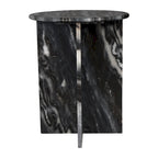 Table d'appoint en marbre naturel contemporain faite à la main en forme de X de 17,75