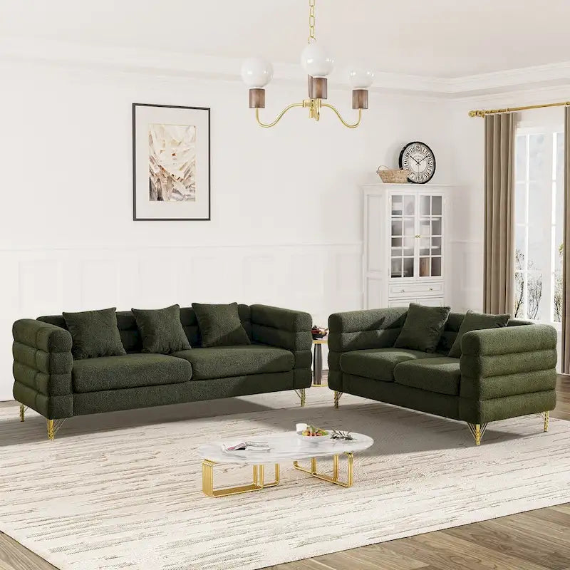 Canapé d'angle moderne en tissu Teddy - 2, 3 ou 4 places
