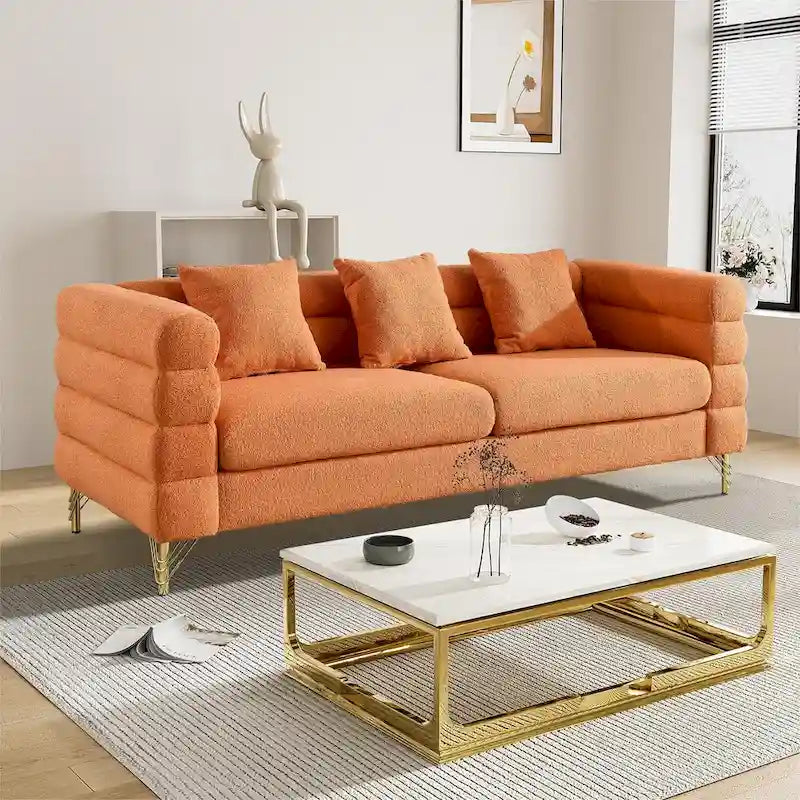 Canapé d'angle moderne en tissu Teddy - 2, 3 ou 4 places