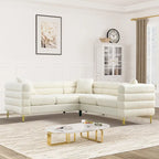 Canapé d'angle moderne en tissu Teddy - 2, 3 ou 4 places