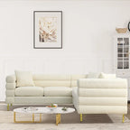 Canapé d'angle moderne en tissu Teddy - 2, 3 ou 4 places