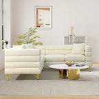 Canapé d'angle moderne en tissu Teddy - 2, 3 ou 4 places
