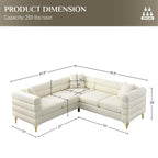 Canapé d'angle moderne en tissu Teddy - 2, 3 ou 4 places