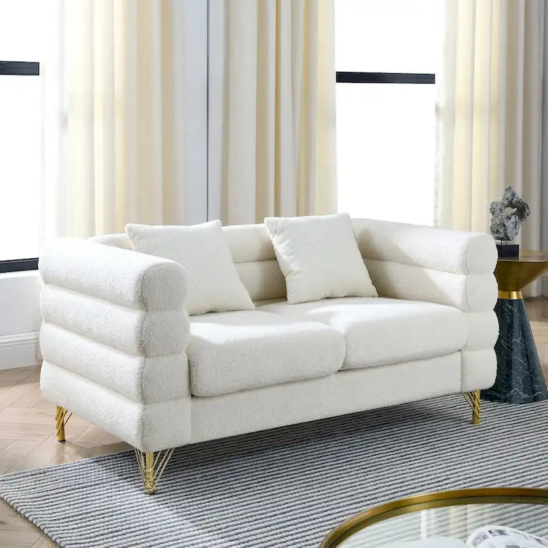 Canapé d'angle moderne en tissu Teddy - 2, 3 ou 4 places