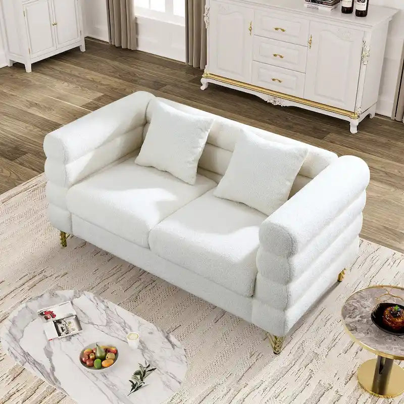 Canapé d'angle moderne en tissu Teddy - 2, 3 ou 4 places