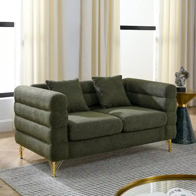 Canapé d'angle moderne en tissu Teddy - 2, 3 ou 4 places