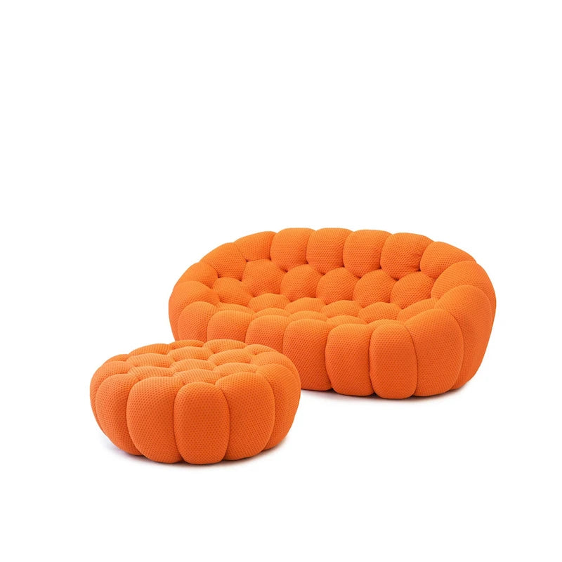 Canapé bulle moderne en tissu capitonné nid d'abeille 3D