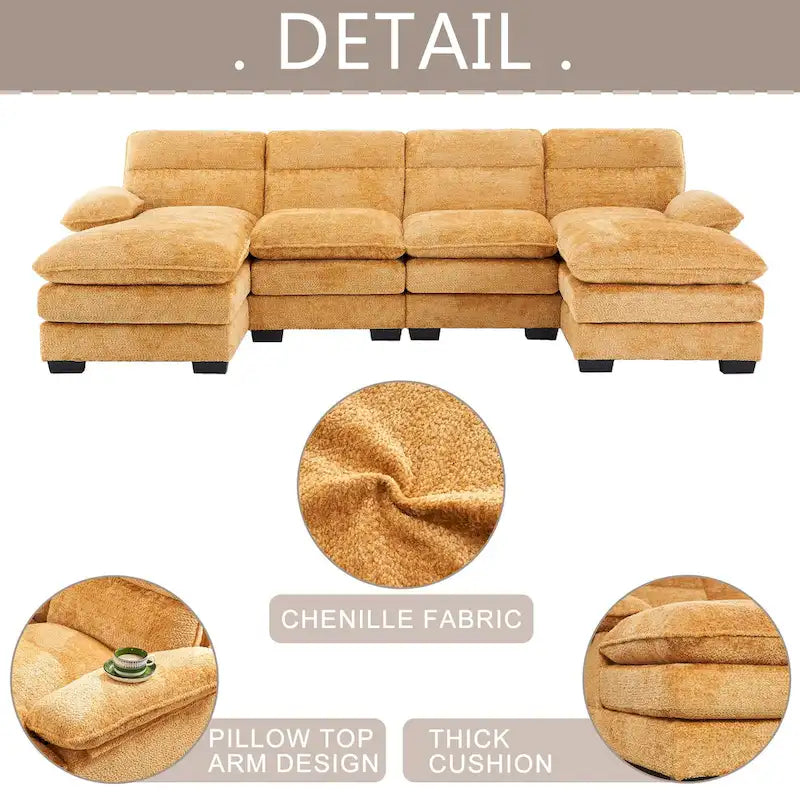 Canapé en chenille en U