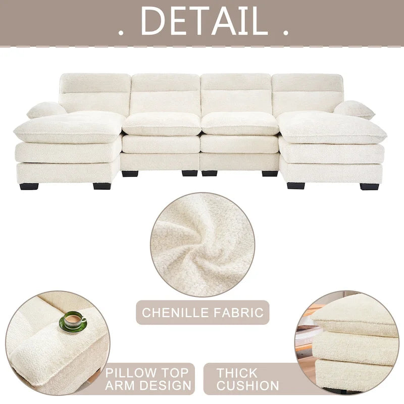 Canapé en chenille en U