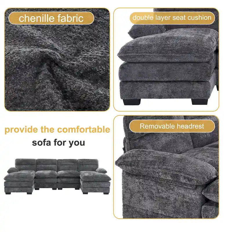 Canapé en chenille en U