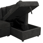 Canapé d'angle convertible avec méridienne de rangement
