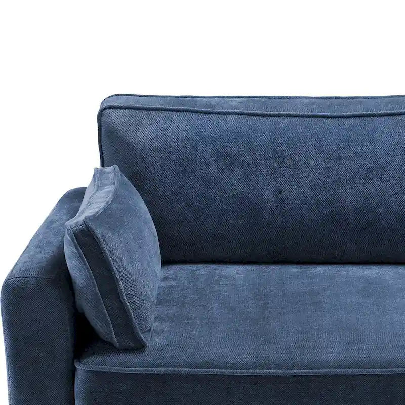 Canapé 3 places moderne en velours côtelé 81, Canapé rectangulaire en polyester rembourré pour salon - 81L X 33P X 26H