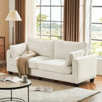 Canapé 3 places moderne en velours côtelé 81, Canapé rectangulaire en polyester rembourré pour salon - 81L X 33P X 26H